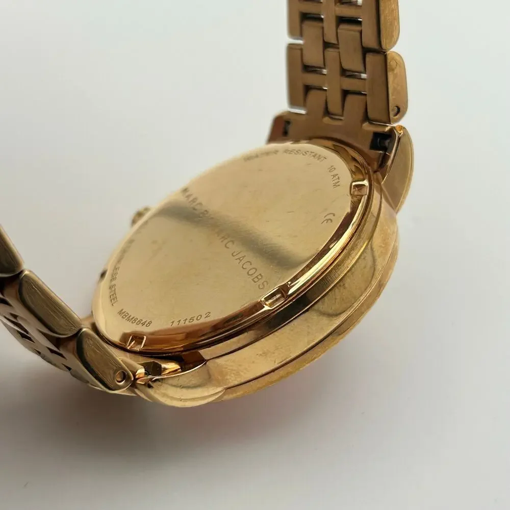 Marc Jacobs Fergus Watch Rose-gold Orange Dial Working New Battery